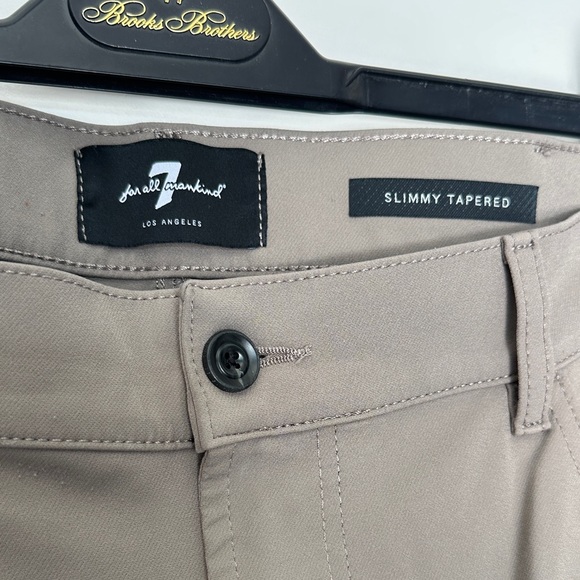 7 For All Mankind Tan skinny tapered Chinos 38 - Picture 3 of 8